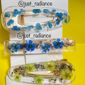 Handmade resin, hair clips